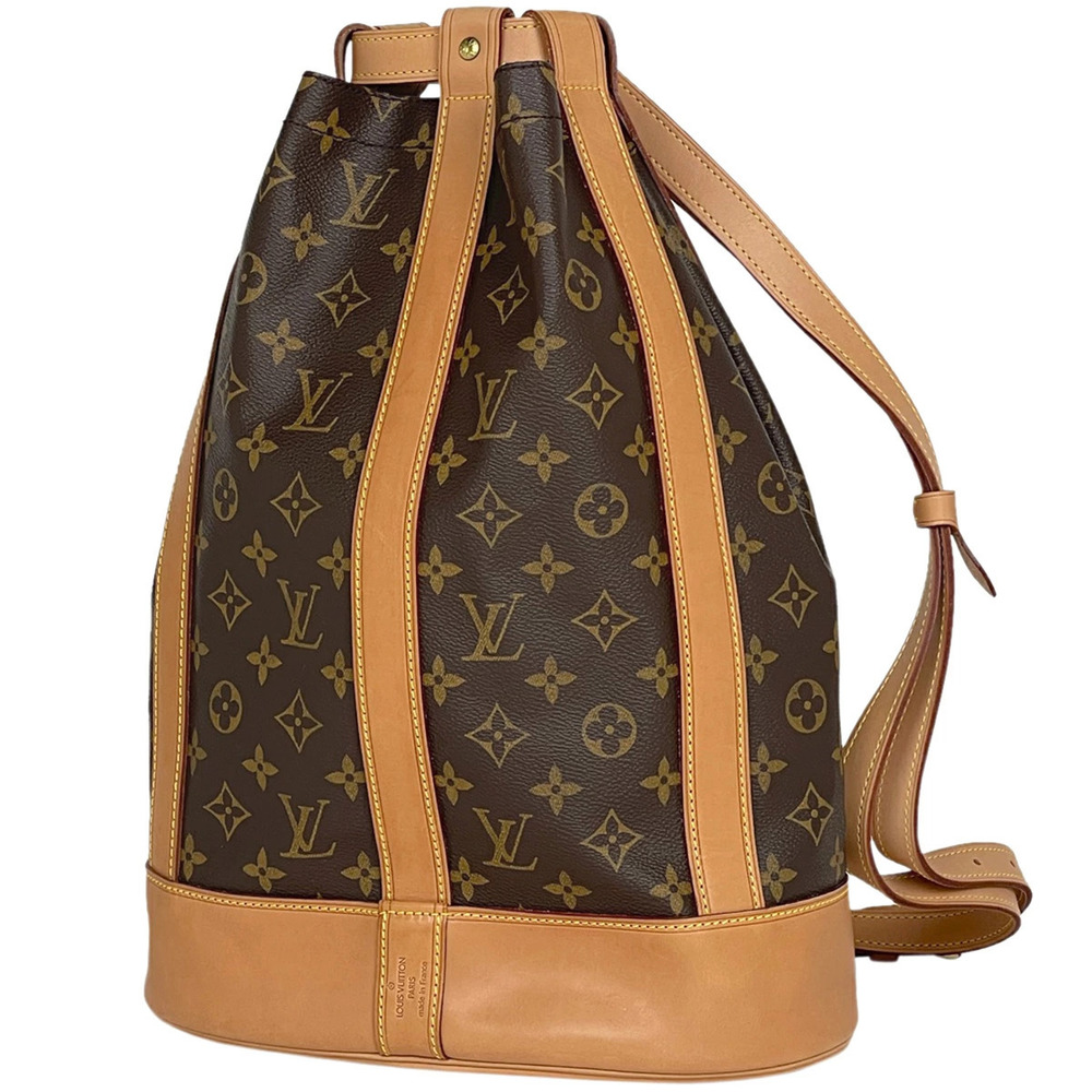Louis Vuitton Randonee Shoulder Bag Drawstring Monogram Brown